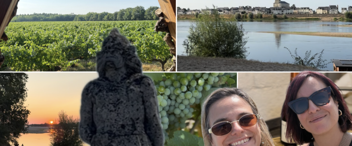 L'équipe de Dumnacus Vignerons dans le vignoble du Val de Loire lors d'une visite de la cave coopérative.