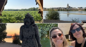 L'équipe de Dumnacus Vignerons dans le vignoble du Val de Loire lors d'une visite de la cave coopérative.