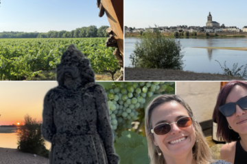 L'équipe de Dumnacus Vignerons dans le vignoble du Val de Loire lors d'une visite de la cave coopérative.