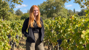 Paloma Seneclauze, directrice générale de Château Marquis de Terme, dans les vignes à Margaux